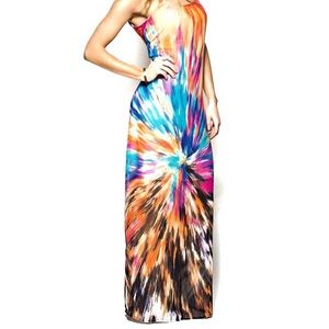 BuddyLove Tie Dye Multi-Color Maxi Dress Size L